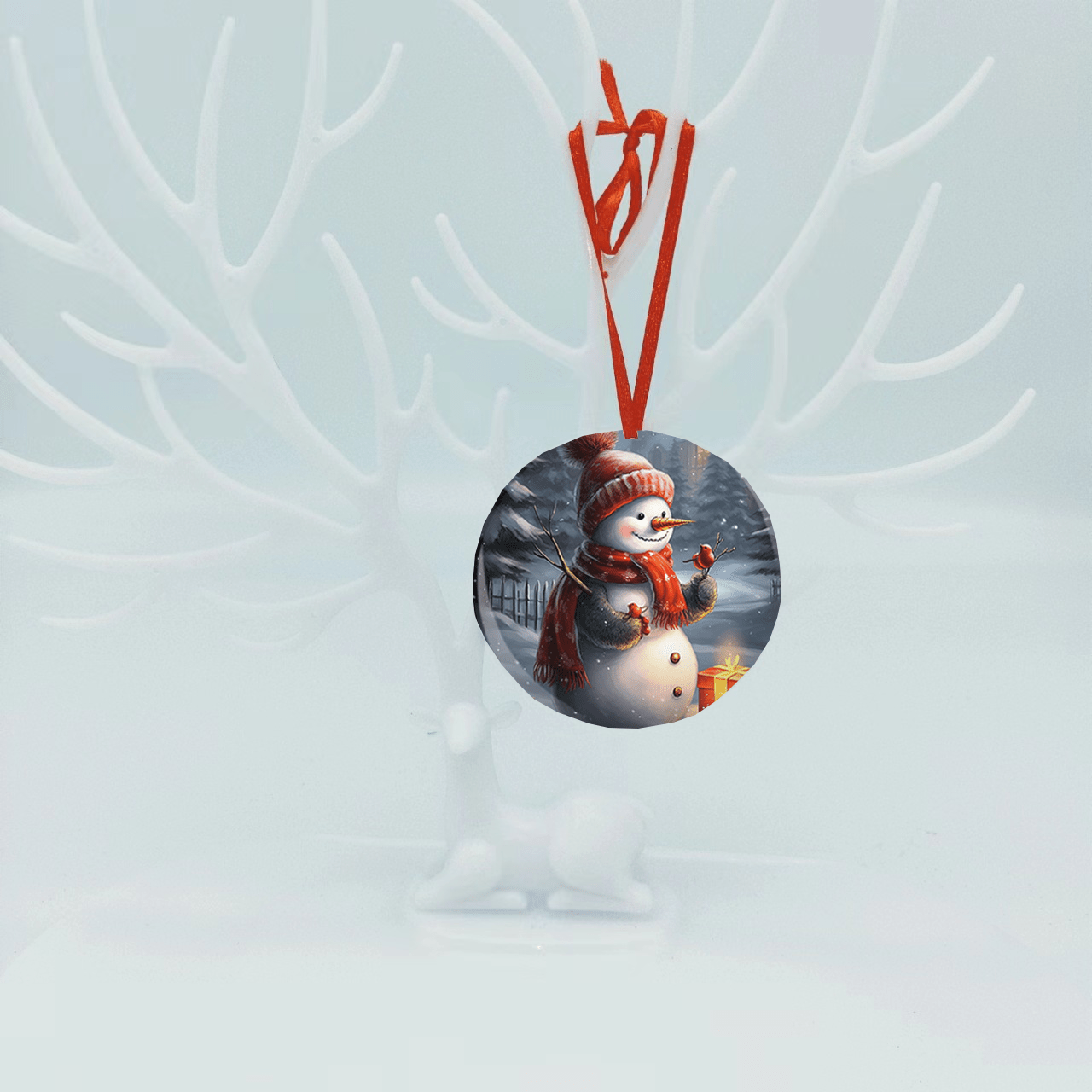Snowman Christmas Tree Blessing Acrylic Pendant Holiday Decor