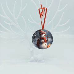 Snowman Christmas Tree Blessing Acrylic Pendant Holiday Decor