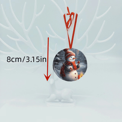 Snowman Christmas Tree Blessing Acrylic Pendant Holiday Decor
