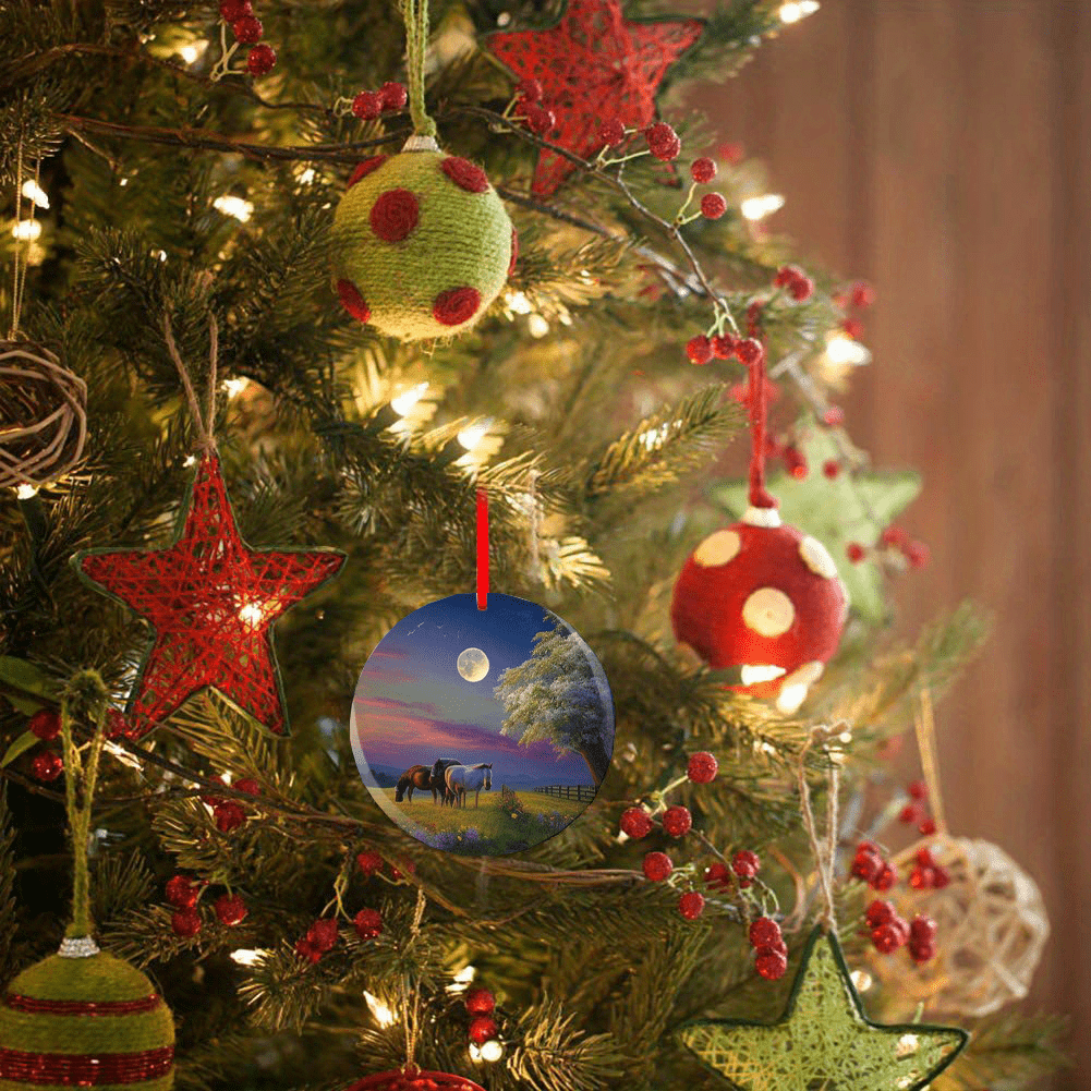 Horse Series Christmas Tree Blessing DIY Acrylic Pendant