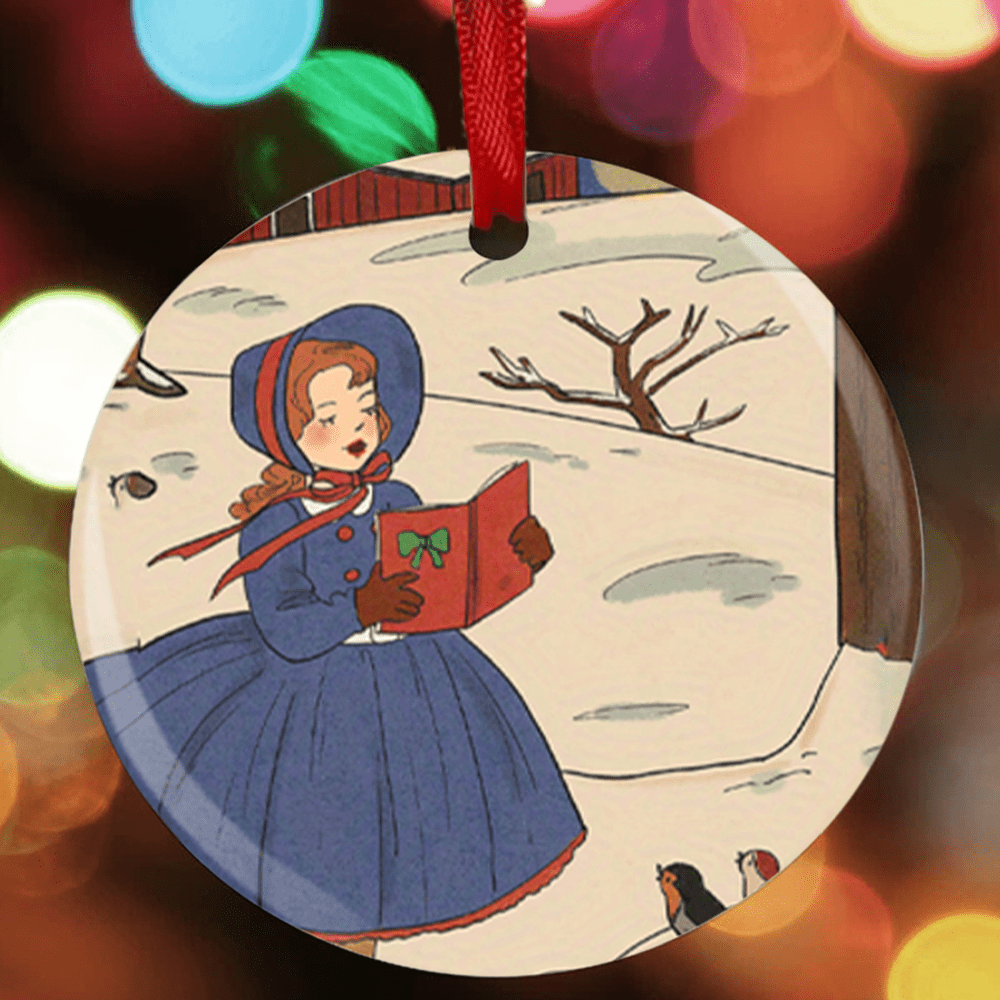 Girl Christmas Tree Blessing DIY Acrylic Holiday Pendant