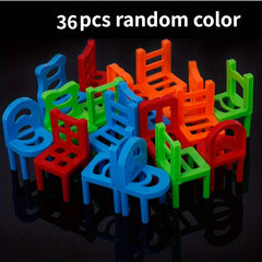 Kids Jenga Balance Folding Chair Toy Set for Parent-Child Interaction