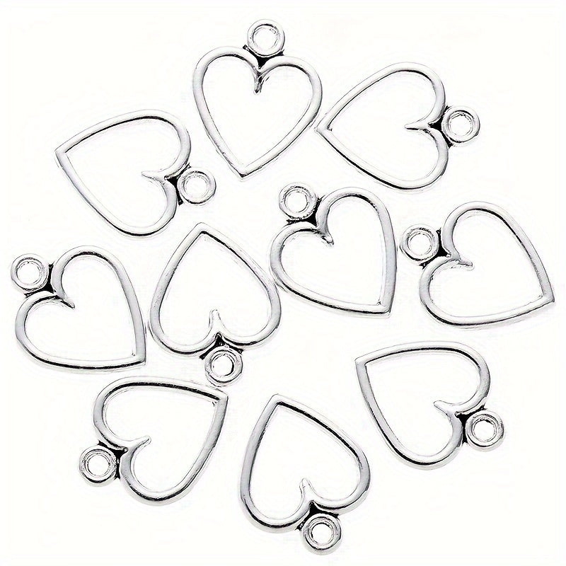 10pcs Hollow Love Shaped Pendant DIY Crafts Accessories
