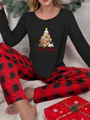 Christmas Dog Print Lounge Set Women's Loungewear