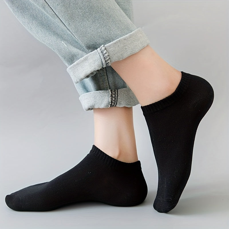 15pairs Comfy Low Cut Ankle Socks Solid Socks