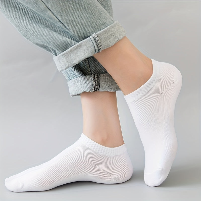 15pairs Comfy Low Cut Ankle Socks Solid Socks