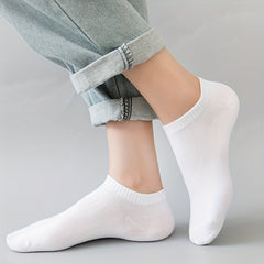 15pairs Comfy Low Cut Ankle Socks Solid Socks