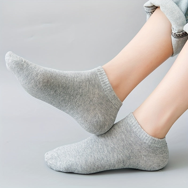 15pairs Comfy Low Cut Ankle Socks Solid Socks
