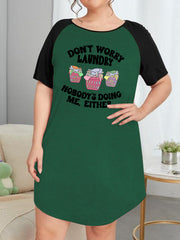 Funny Turtle Graphic Raglan Nightdress