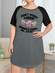 Funny Turtle Graphic Raglan Nightdress