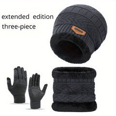 Winter Knitted Hat Scarf Gloves Set For Women Men