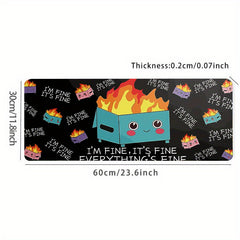 Funny Dumpster On Fire Mouse Pad - Large Desk Pad for Gamer or Office