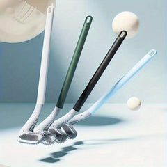 Flexible Silicone Toilet Brush with Long Handle for Easy Cleaning Bathroom