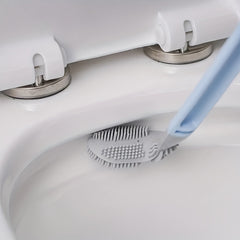 Flexible Silicone Toilet Brush with Long Handle for Easy Cleaning Bathroom