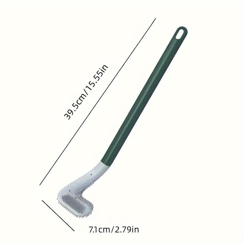 Flexible Silicone Toilet Brush with Long Handle for Easy Cleaning Bathroom