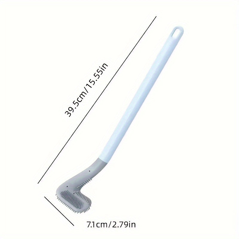 Flexible Silicone Toilet Brush with Long Handle for Easy Cleaning Bathroom