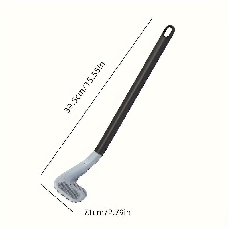 Flexible Silicone Toilet Brush with Long Handle for Easy Cleaning Bathroom