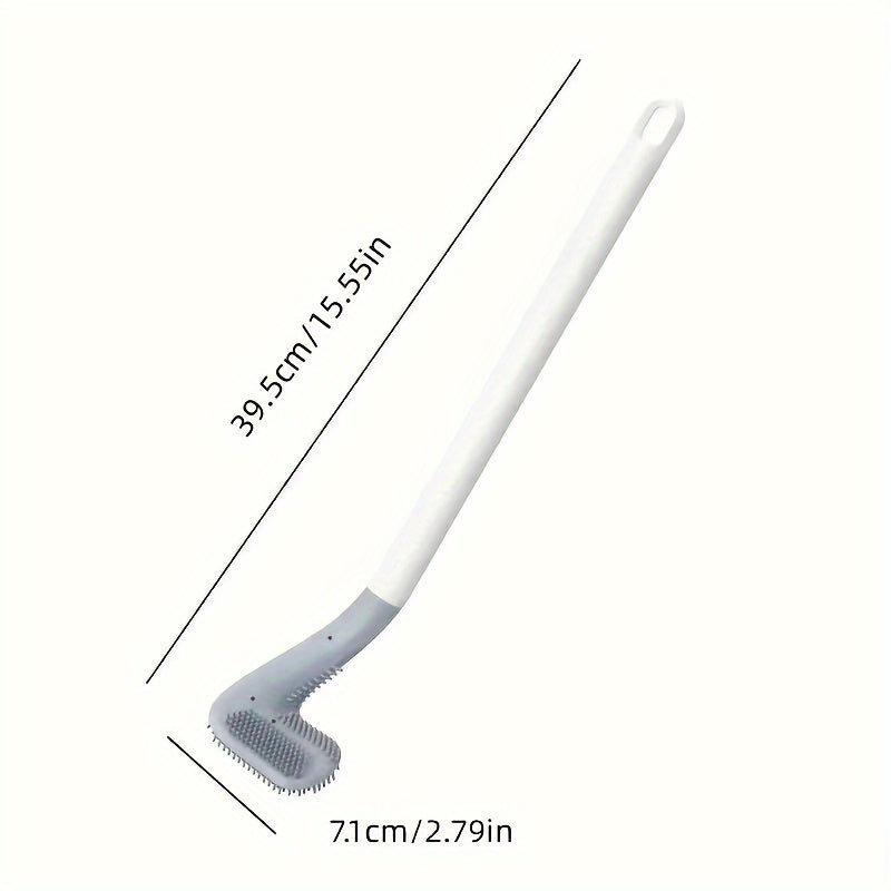 Flexible Silicone Toilet Brush with Long Handle for Easy Cleaning Bathroom