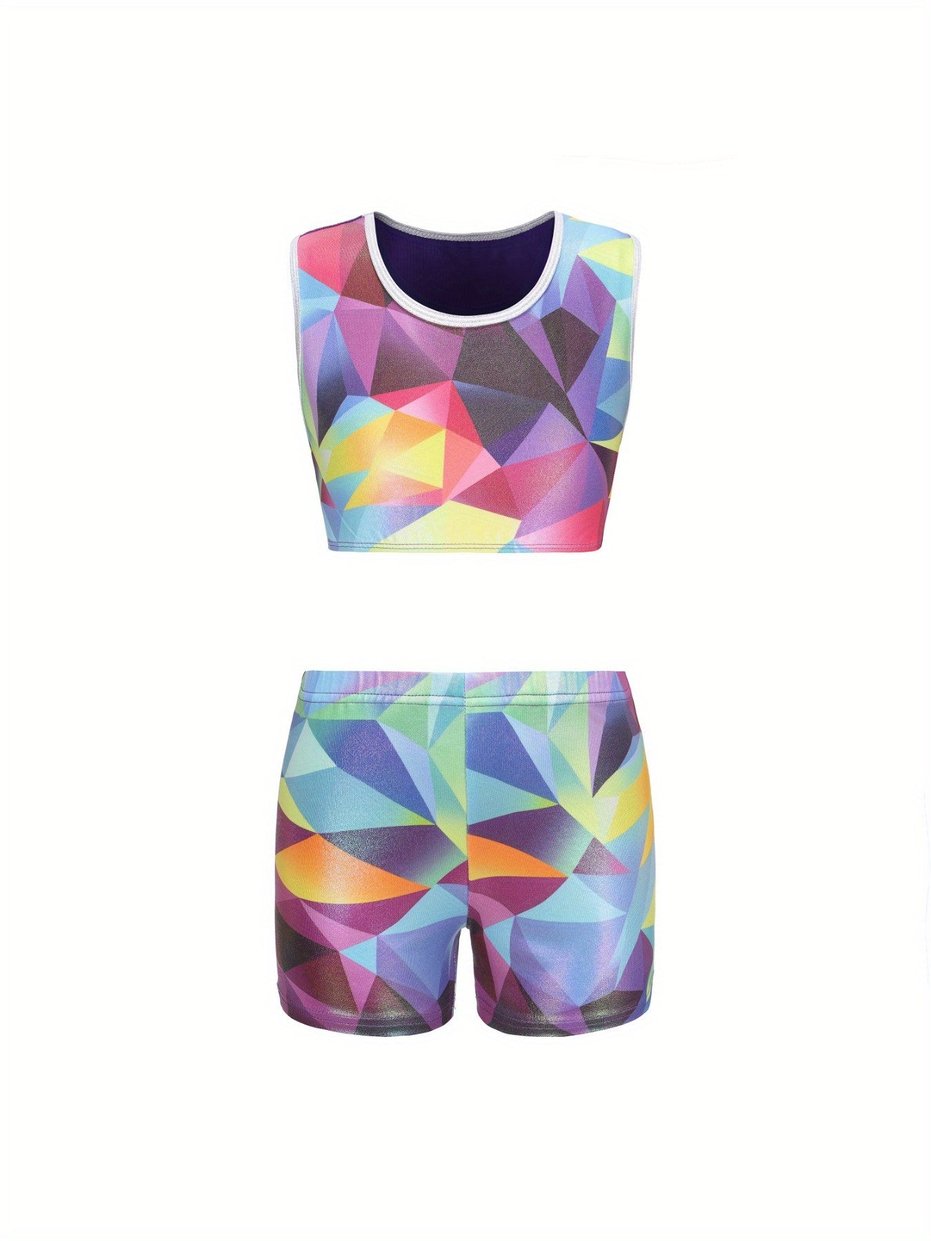 2pcs Girls Gymnastics Outfits for Dance Sports Gym Practice