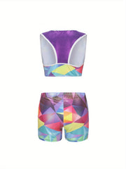 2pcs Girls Gymnastics Outfits for Dance Sports Gym Practice