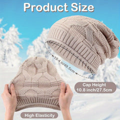 Winter Knitted Beanie Hat for Women Men Warm Loose Beanie Hat