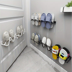 Wall-Mounted Punch Slipper Rack Shoe Storage