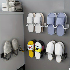Wall-Mounted Punch Slipper Rack Shoe Storage