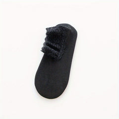 5 Pairs Lace Casual Ankle Socks Non-slip Winter Socks