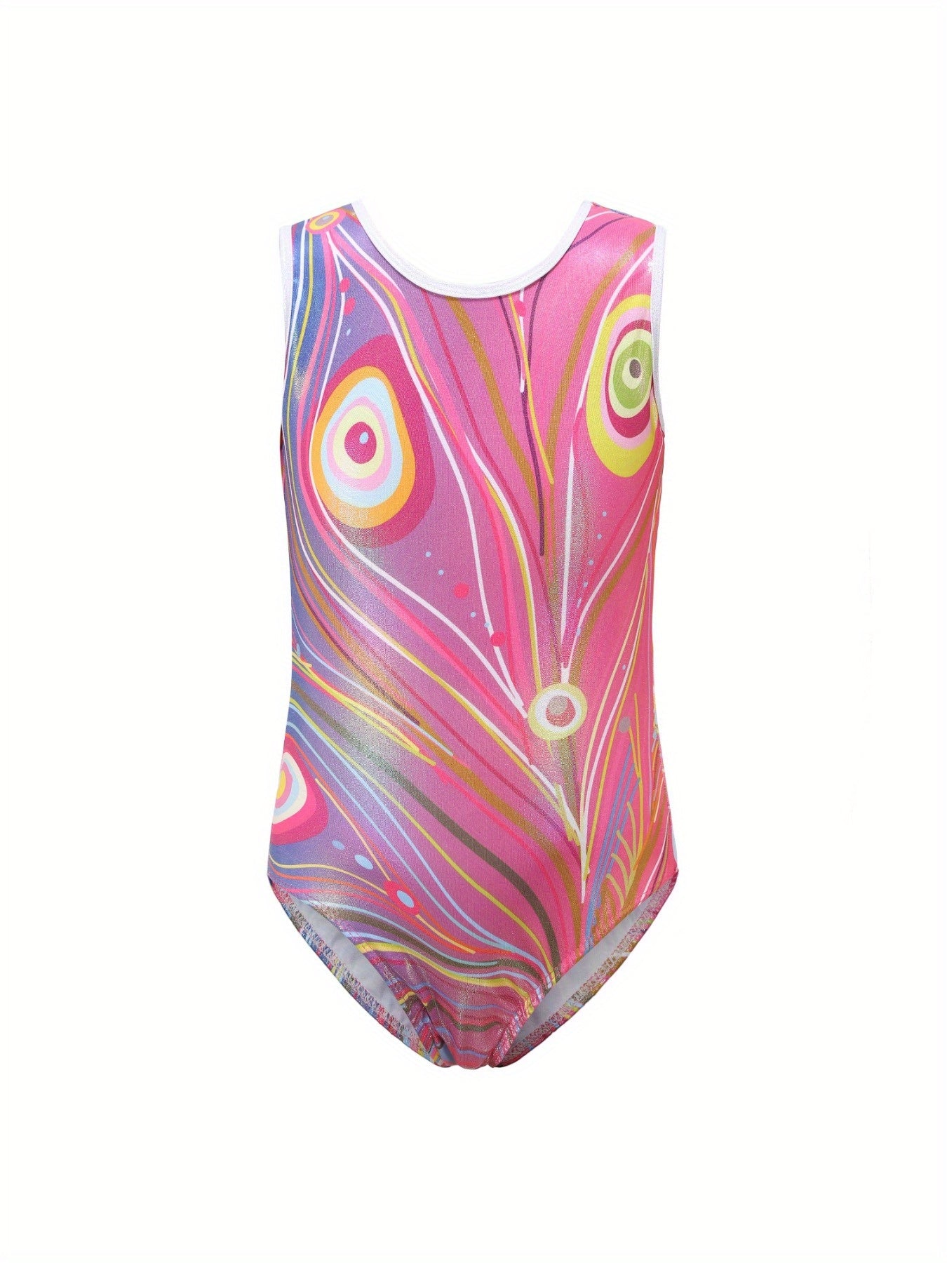 Girls Stretchy Gymnastics Sleeveless Workout Outfit