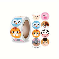 500pcs Round Animal Thank You Stickers Teacher Reward Sealing Labels