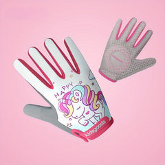Kids Sports Safety Gloves Cartoon Cycling Gloves Non-Slip Half Finger