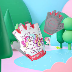 Kids Sports Safety Gloves Cartoon Cycling Gloves Non-Slip Half Finger