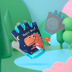Kids Sports Safety Gloves Cartoon Cycling Gloves Non-Slip Half Finger