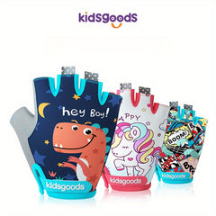Kids Sports Safety Gloves Cartoon Cycling Gloves Non-Slip Half Finger