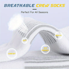 10 Pairs Men's Crew Socks Plus Size Breathable Running Socks