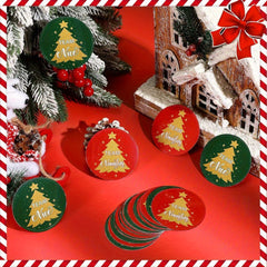500pcs Christmas Stickers Round Christmas Tree Labels Envelope Stickers