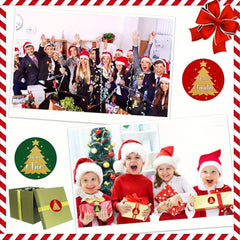 500pcs Christmas Stickers Round Christmas Tree Labels Envelope Stickers