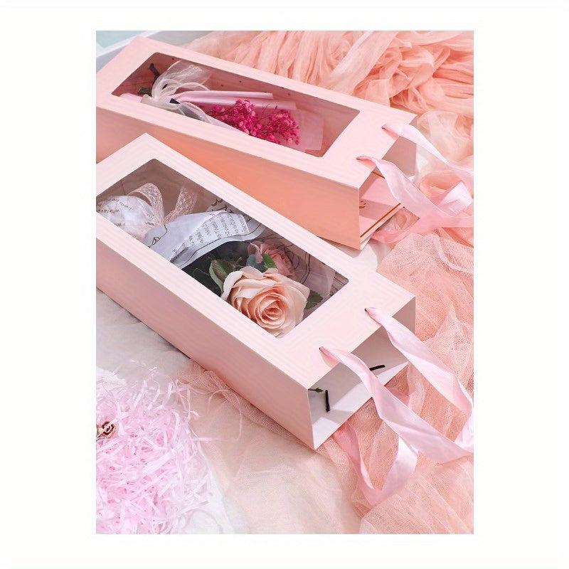 10pcs Transparent Showcase Bag Fresh Flower Box Packaging