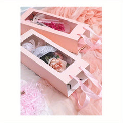 10pcs Transparent Showcase Bag Fresh Flower Box Packaging