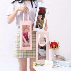10pcs Transparent Showcase Bag Fresh Flower Box Packaging
