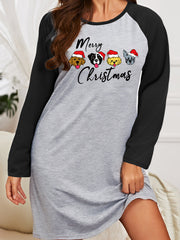 Christmas Nightdress Women's Plus Christmas Hat Dogs