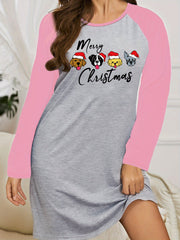 Christmas Nightdress Women's Plus Christmas Hat Dogs