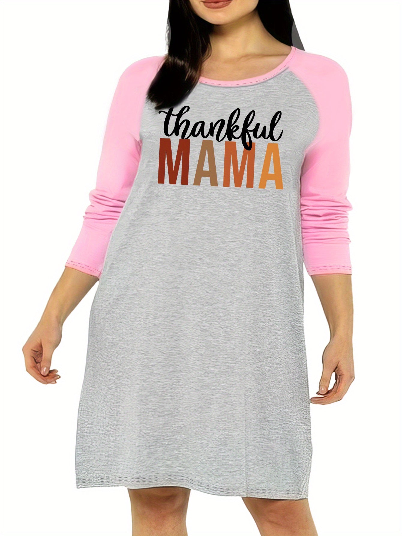 Letter Graphic Raglan Nightdress