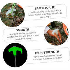 4pcs Glow in the Dark Tent Pegs for Camping Canopy