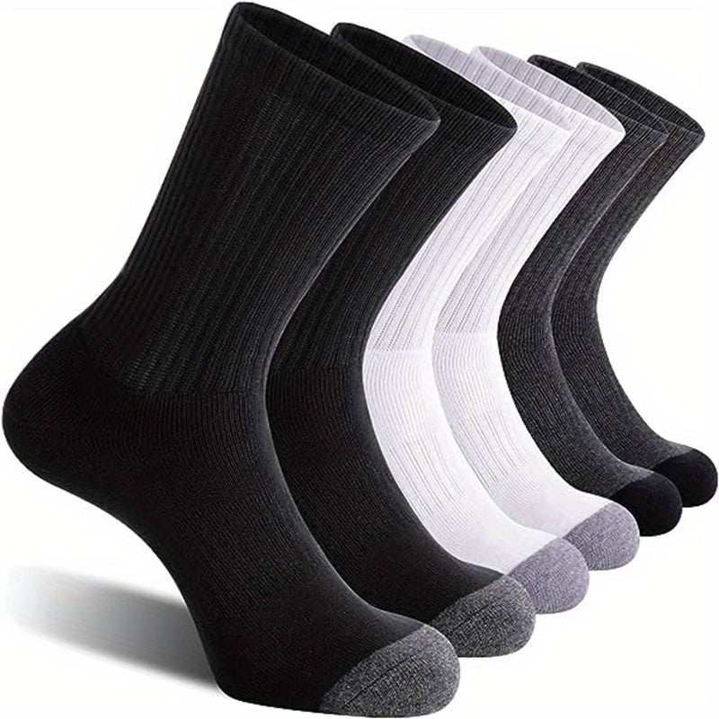 10 Pairs Striped Crew Socks for Autumn Winter