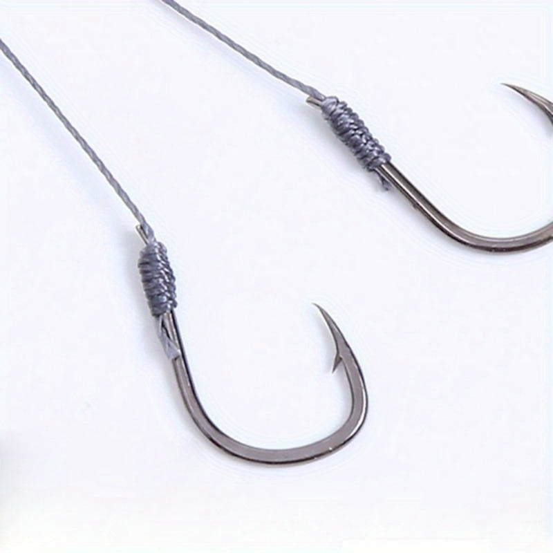 5 Packs 50pcs Tied Hooks 4 strand Braided Line Sub line High Carbon Steel Hooks