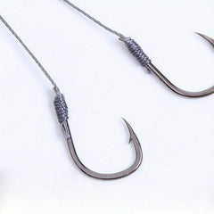 5 Packs 50pcs Tied Hooks 4 strand Braided Line Sub line High Carbon Steel Hooks