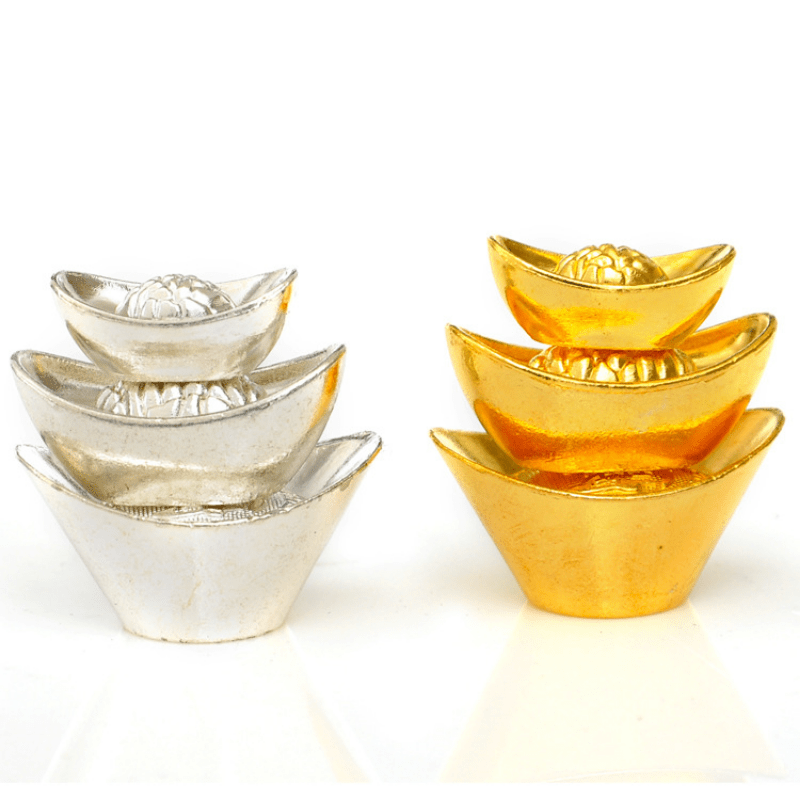 20pcs Small Golden Mini Ingot Ornaments for Luck & Wealth