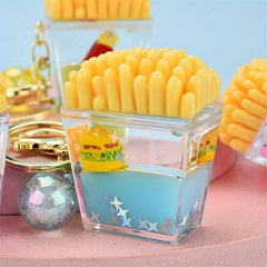 Fun Acrylic Fries Hamburgers Keychain