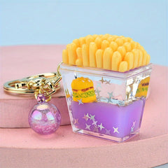 Fun Acrylic Fries Hamburgers Keychain